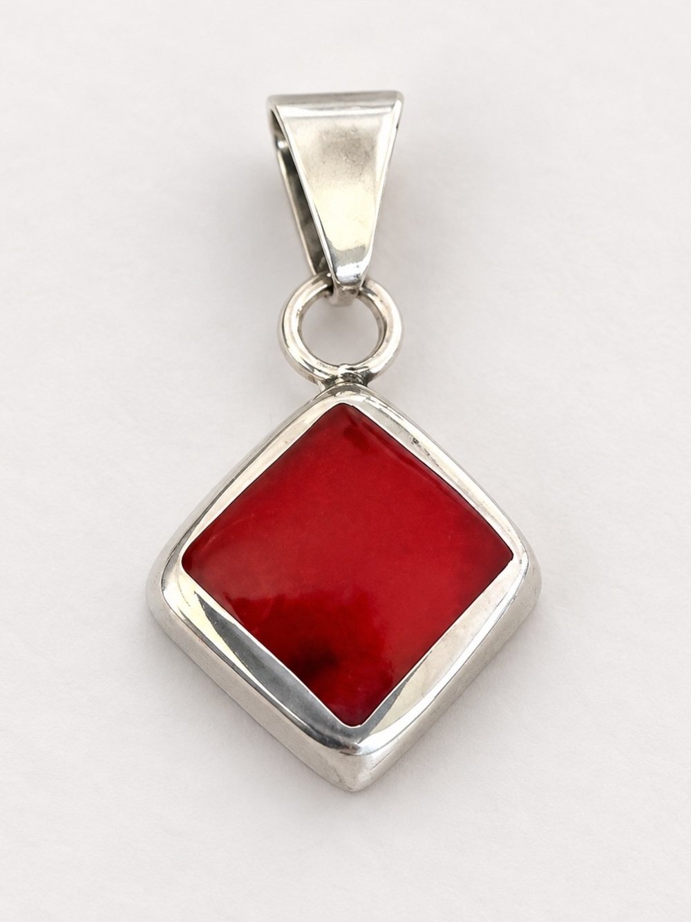 Vintage Taxco Mexico Sterling Silver 925 Red Resin Stone SIGNED